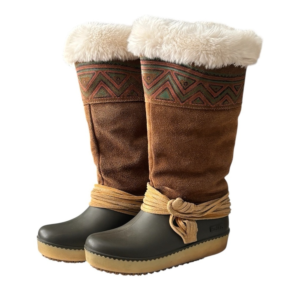 Baffin Suede & Rubber Winter Boots | Made in Canada | Brown Size 6